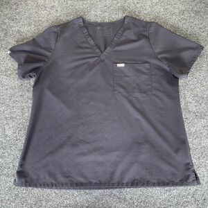 FIGS Catarina Scrub Top V-Neck Medical Nursing Healthcare Gray‎ Womens 2XL